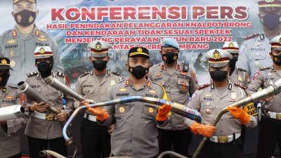Satlantas Polres Jombang Amankan Ratusan Kendaraan Berknalpot Brong Jelang Tahun Baru 2022