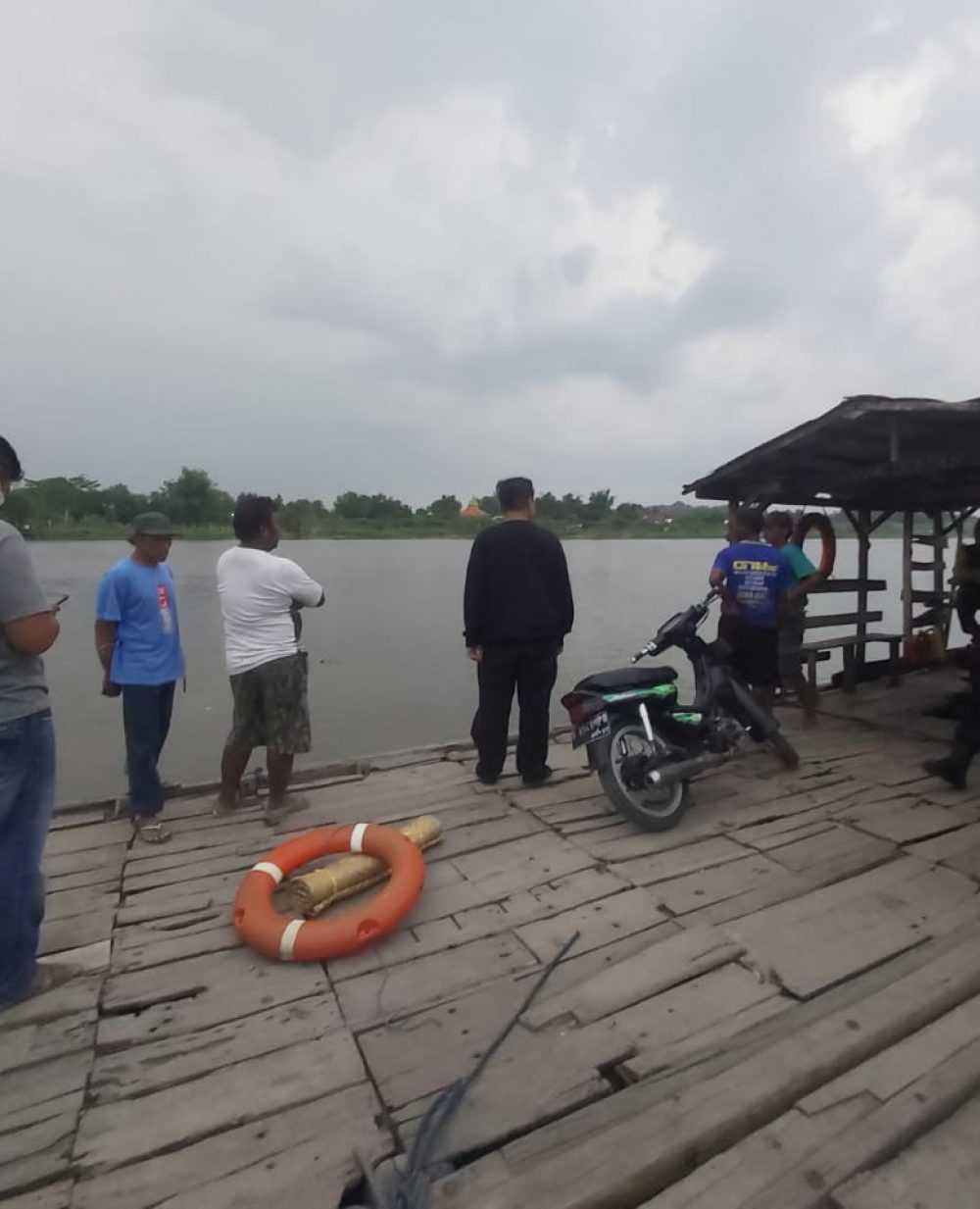 Lokasi Kejadian di Sungai Brantas Megaluh. Sabtu (9/4/2022)