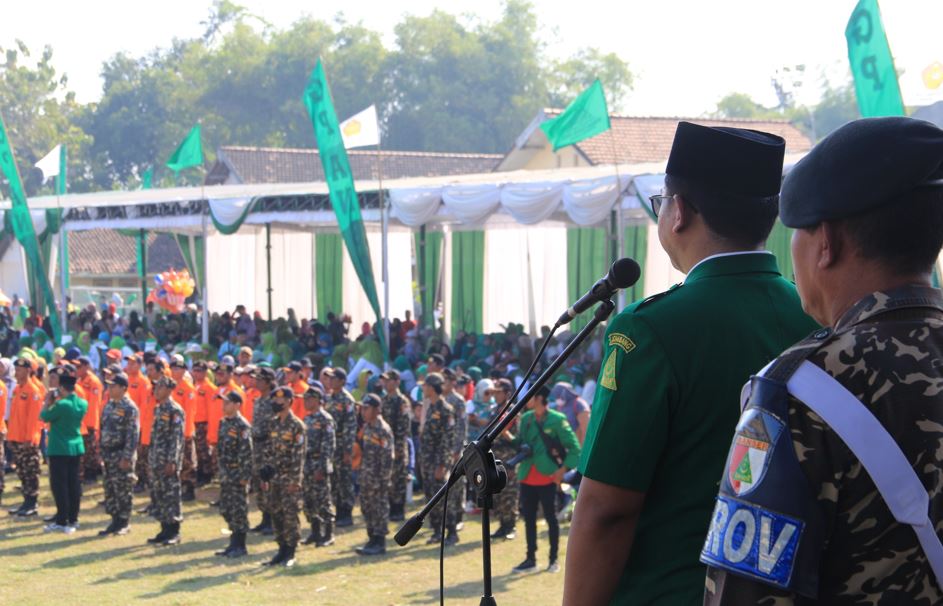Gerak Merdeka dan Apel Satu Komando Ansor Banser di Tambak Beras (Foto : Ringincontong.com)