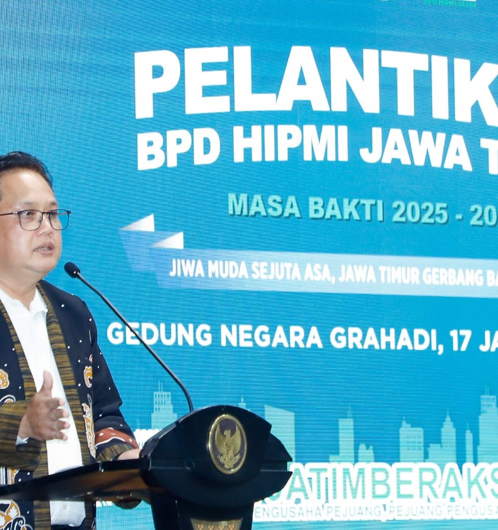 Saksikan Pelantikan BPD HIPMI Jatim 2025-2028, Pj. Gubernur Adhy Pesankan Semangat Agent of Change Ekosistem Perekonomian